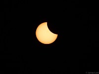 Total solar eclipse 2017 Aug 21: First partial phase  TeleVue85 + TV focal reducer, 480mm f/5.6 ISO100 1/1000 sec with Thousand Oaks solar filter.