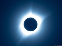 Total solar eclipse 2017 Aug 21: Outer Corona  TeleVue85 + TV focal reducer, 480mm f/5.6 ISO 100, 1/4 sec