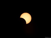 Total solar eclipse 2017 Aug 21: Second partial phase  TeleVue85 + TV focal reducer, 480mm f/5.6 ISO100 1/1000 sec with Thousand Oaks solar filter.