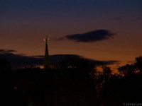 Venus, Jupiter, and the cross of St. Mary's Church  Northampton, MA