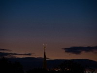 Venus, Jupiter, and the cross of St. Mary's Church  Northampton, MA