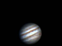 Jupiter  2014 Mar 17 6" f/8 Newtonian eyepiece projection with Meade 6.4 mm Plössl Canon 60Da Stack of 400 x 1/60 sec