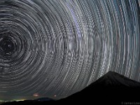 Polar Star Trails and Pico de Orizaba  From Sierra Negra, Pue., Mexico