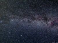 Perseid Meteors and Summer Milky Way from Chaco Canyon, NM  Canon 60Da + Rokinon 14mm f/2.8 @ f/4, ISO 1600, 11 x 120 sec