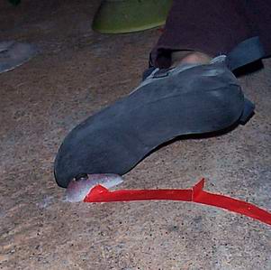 Use only the inside, front quarter of your foot when your body is facing the wall.