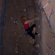 Even on overhanging climbs, don't be afraid to let go.