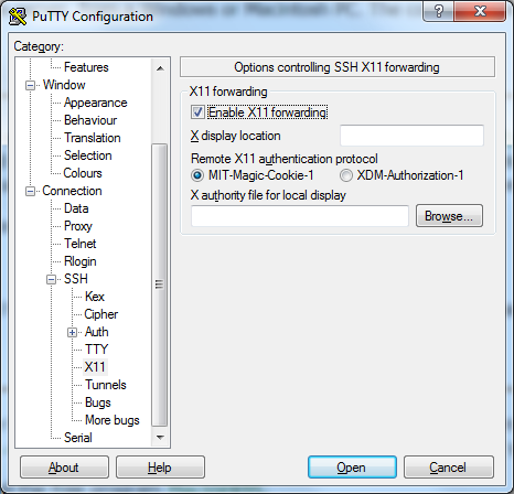 Putty configuration