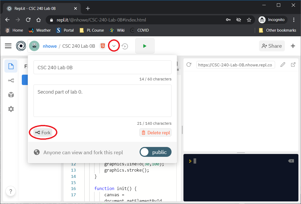repl.it fork demo