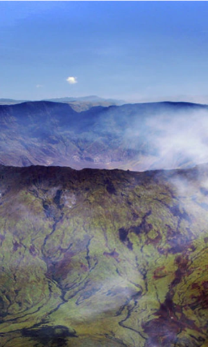 Aerial photograph of Mount Tambora in Indonesia (from Pangburn, 2014).
