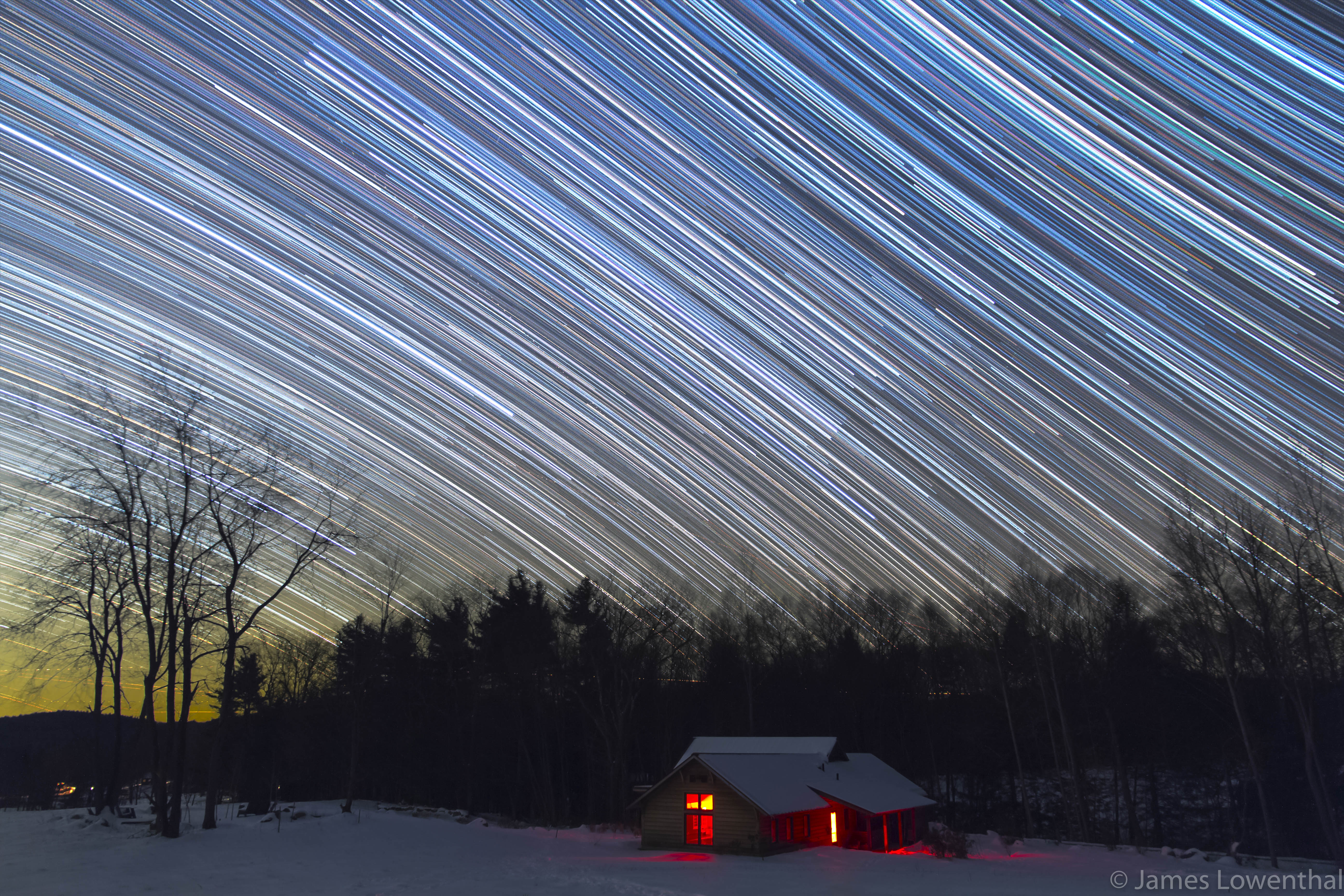 MacLeish Field Station winter star trails