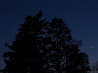 Moon and Venus at twilight  Northampton, MA